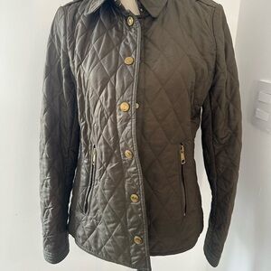 Authentic Burberry Women Quilted Jacket Coat Green